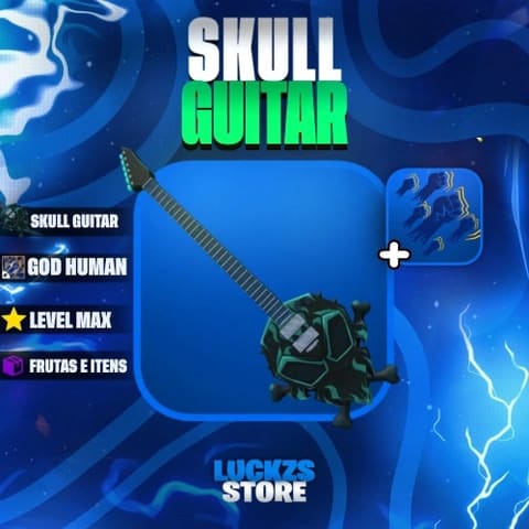 Conta Level Max com Godhuman e Skull Guitar no Blox Fruits