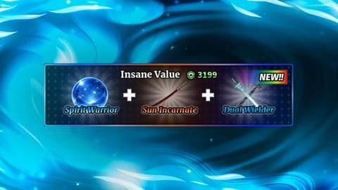 Spirit Warrior, SUN Incarnate e Dual Wielder Bundle no Sailor Piece