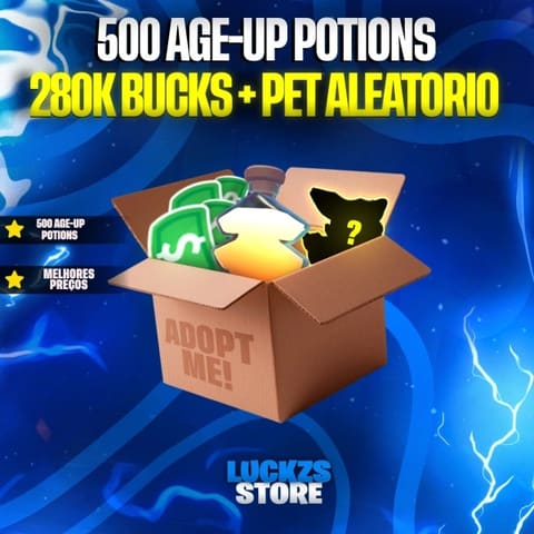 500 Age-up Potions, 280k Bucks e PET Aleatorios no Adopt Me