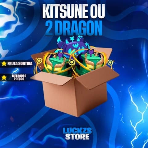 2 Dragon ou Kitsune no inventário no Blox Fruits