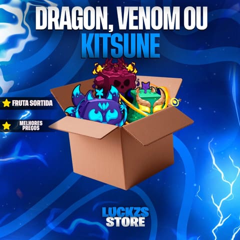 Dragon, Kitsune ou Venom no inventário no Blox Fruits
