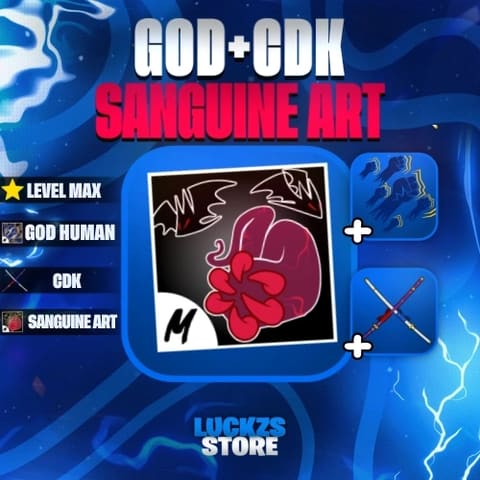 Conta Level Max com CDK e Sanguine Art no Blox Fruits