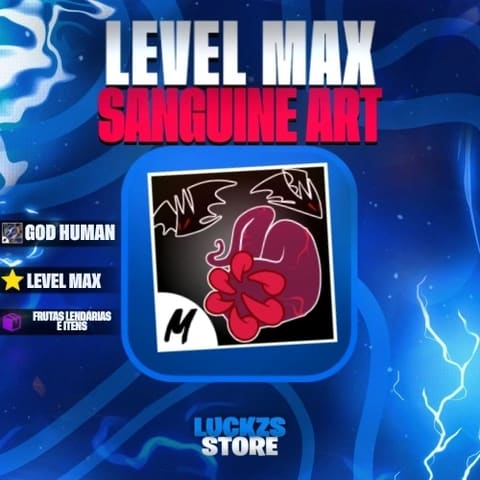 Conta Level Max com Godhuman e Sanguine Art no Blox Fruits