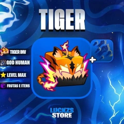 Conta Level Max com Godhuman e Tiger no Inventario no Blox Fruits