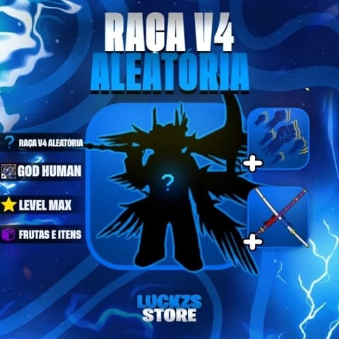 Conta Level Max com V4 Full Aleatória+ Godhuman e CDK no Blox Fruits