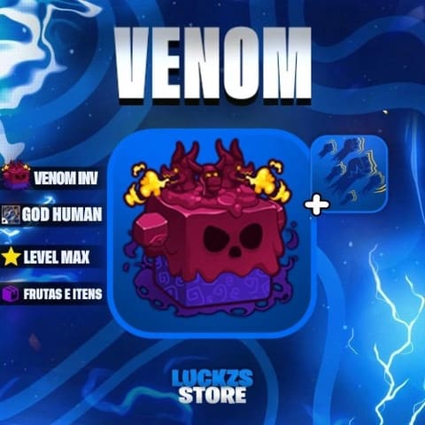 Conta Level Max com Godhuman e Venom no Inventario no Blox Fruits