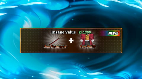SUN Incarnate e SUN Outfit Bundle no Sailor Piece