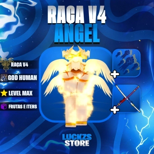 Conta Level Max com V4 Full Angel, Godhuman e CDK no Blox Fruits