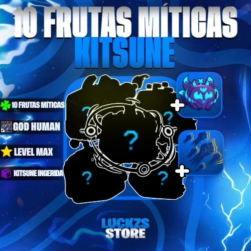 Conta Level Max com Godhuman e 10 a 14 Frutas Míticas no Blox Fruits
