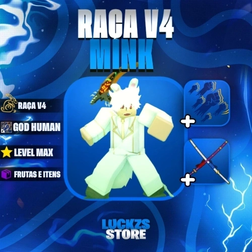 Conta Level Max com V4 Full Mink, Godhuman e CDK no Blox Fruits