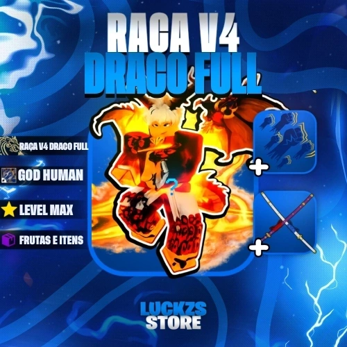 Level MÁX, Godhuman, CDK e V4 Full Draco no Blox Fruits
