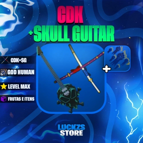 Conta Level Max com Godhuman, CDK e Skull Guitar no Blox Fruits